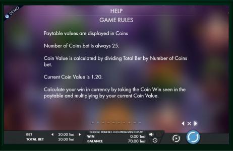 Fortune turtl Slot Machine Game Rules Screen