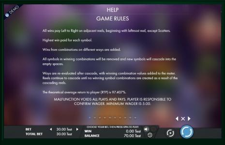 Fortune turtl Slot Machine Game Rules Screen