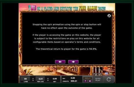 The Lovely Outlaws Slot Machine Free Games Screen