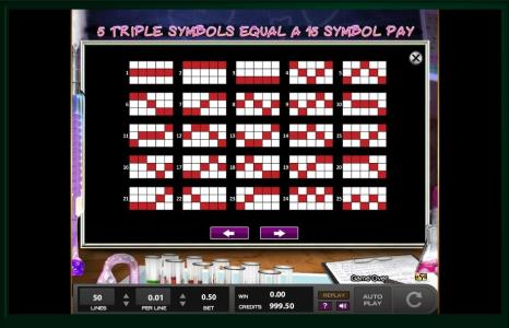 The Lovely Outlaws Slot Machine Paylines Screen