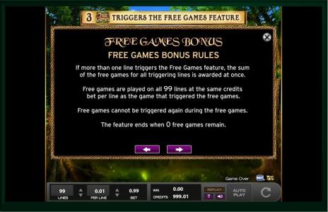 Secrets Of The Forest Slot Machine Bonus Game Screen