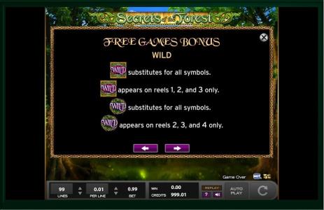 Secrets Of The Forest Slot Machine Wild Symbol Screen