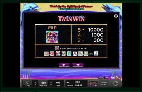 Twin Win Slot Machine Wild Symbol Screen