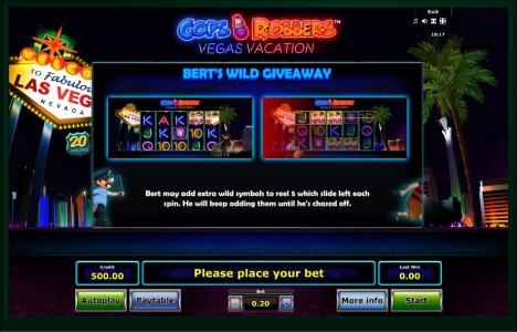 Cops N Robbers: Vegas Vacation Slot Machine - Wild Symbol Screen
