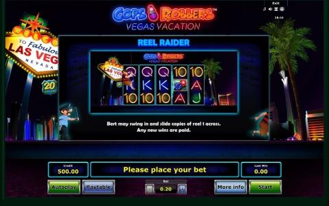 Cops N Robbers: Vegas Vacation Slot Machine Reel Raider Screen