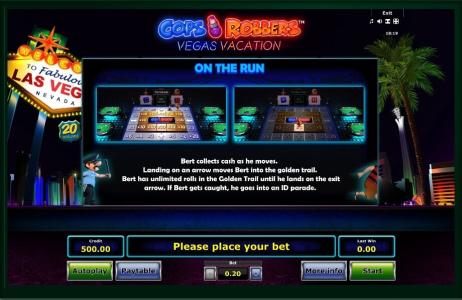 Cops N Robbers: Vegas Vacation Slot Machine On the Run Screen