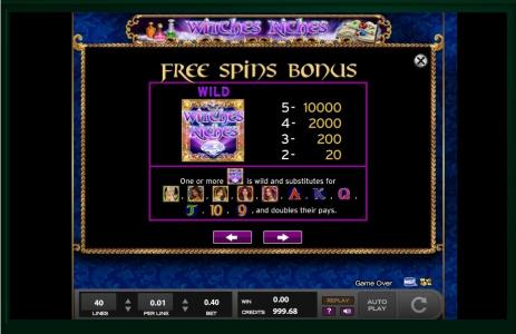 Witches Riches Slot Machine Wild Symbol Screen