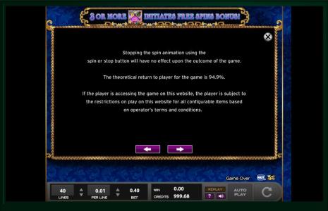 Witches Riches Slot Machine Game Rules Screen
