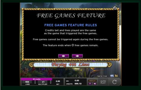 White Falls Slot Machine Free Spins Bonus Screen