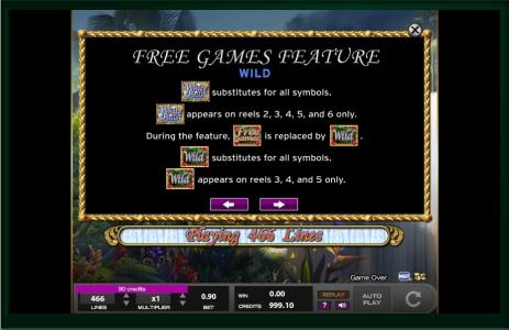 White Falls Slot Machine Wild Symbol Screen