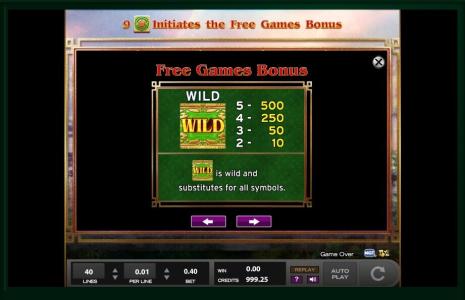 West Journey Treasure Hunt Slot Machine Free Spins Bonus Screen