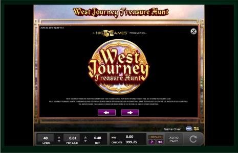 Slot Machine - West Journey Treasure Hunt Screen