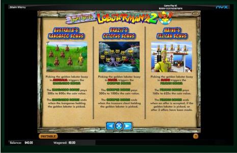 Lucky Larrys Lobstermania 2 Slot Machine Bonus Game Information Screen