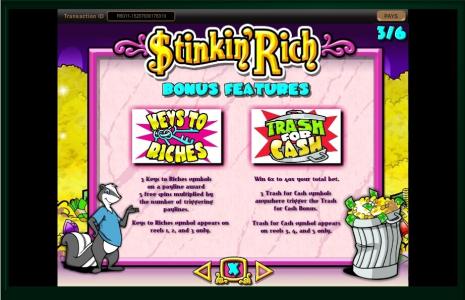 Stinkin Rich Slot Machine Scatter Awards and Wild Symbol Screen
