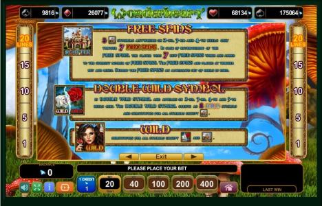 Wonderheart Slot Machine Free Spins Bonus Screen