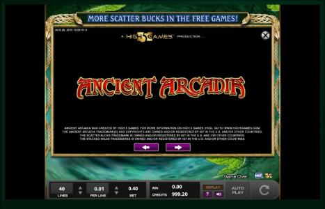 Ancient Arcadia Slot Machine - Ancient Arcadia Screen