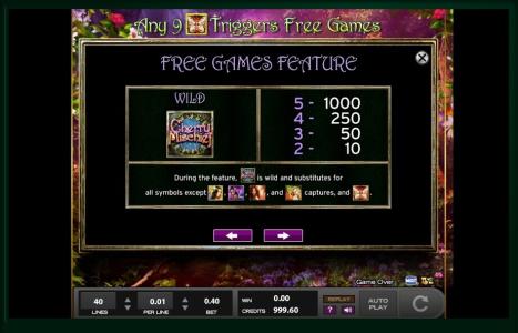 Cherry Mischief Slot Machine Free Game Feature Screen
