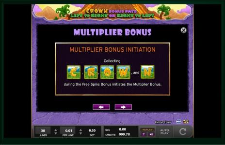 Cave King Slot Machine Bonus Game Screen