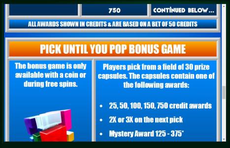 Big Prize Bubblegum Slot Machine Bonus Game Screen