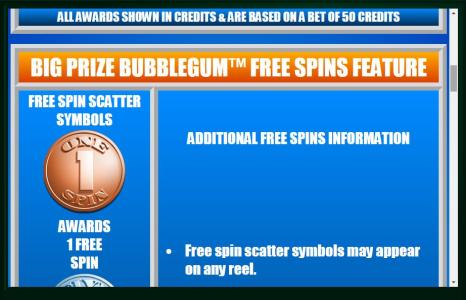 Big Prize Bubblegum Slot Machine Scatter Awards Screen