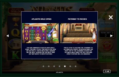 Atlantis: City of Destiny Slot Machine Wild Symbol Screen