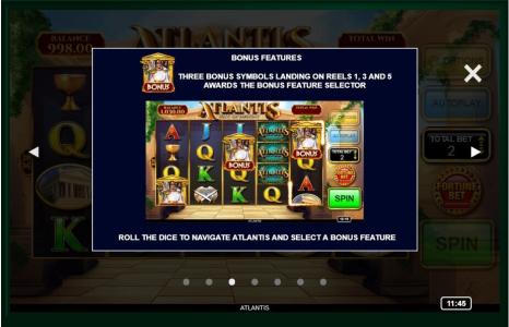 Atlantis: City of Destiny Slot Machine Bonus Feature Screen