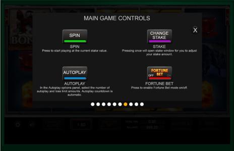 Gem Hunter Slot Machine Game Control Screen