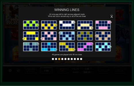 Gem Hunter Slot Machine Paylines Screen