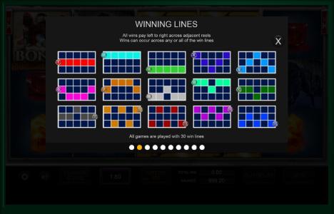 Gem Hunter Slot Machine Paylines Screen