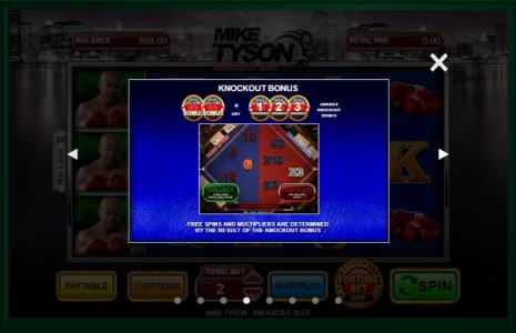 Mike Tyson Knockout Slot Machine Knockout Bonus Screen