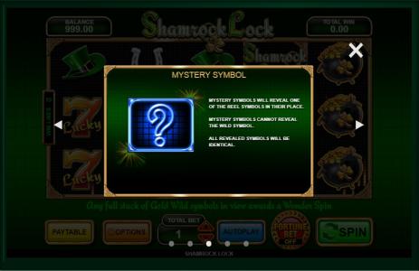 Shamrock Lock Slot Machine Mystery Symbol Feature Screen