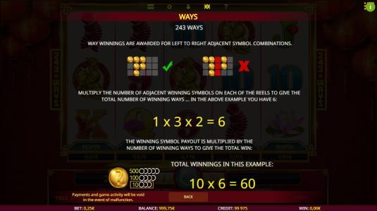 Tree of Fortune Slot Machine Ways to Win Screen