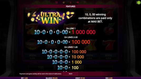 Million Coins Respins Slot Machine Game Feature Screen