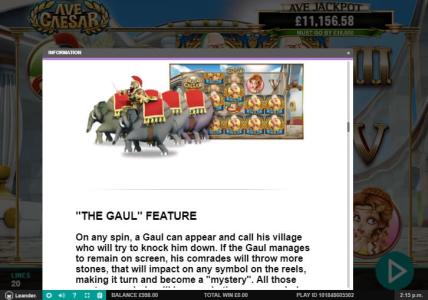 Ave Caesar Slot Machine Game Feature Screen