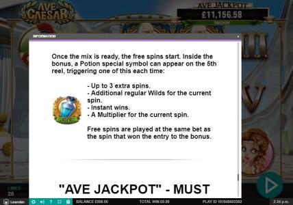 Ave Caesar Slot Machine Game Rules Screen