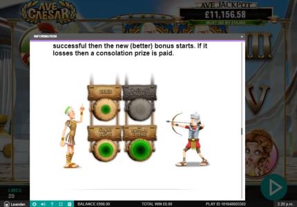 Ave Caesar Slot Machine Free Spins Bonus Screen