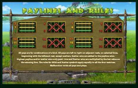 Dragon Hot Slot Machine Paylines Screen
