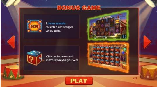 Jack in the box Slot Machine Bonus Game Screen