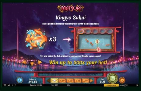 Matsuri Slot Machine Kingyo Sukui Bonus Mode Screen