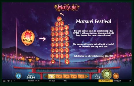 Matsuri Slot Machine Wild Symbol Screen