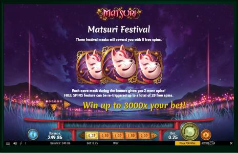Matsuri Slot Machine Free Spins Bonus Screen