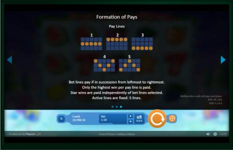 Fruits N Stars: Holiday Edition Slot Machine Paylines Screen