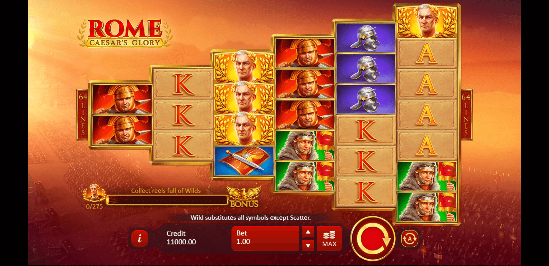 Rome Caesars Glory Slot Machine \u15ce Play FREE Casino Game Online by Playson