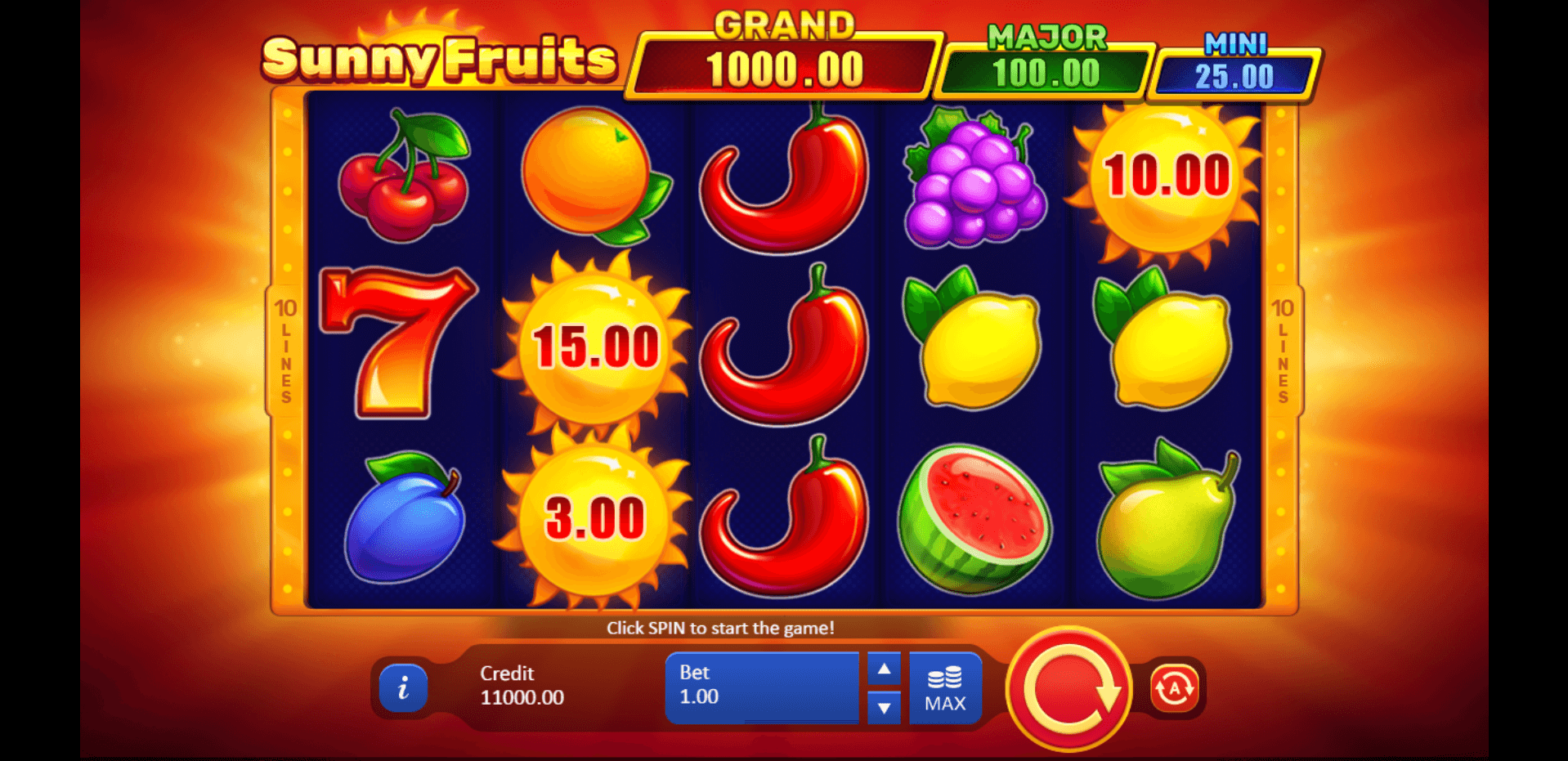 Sunny Fruits Hold and Win slot play free