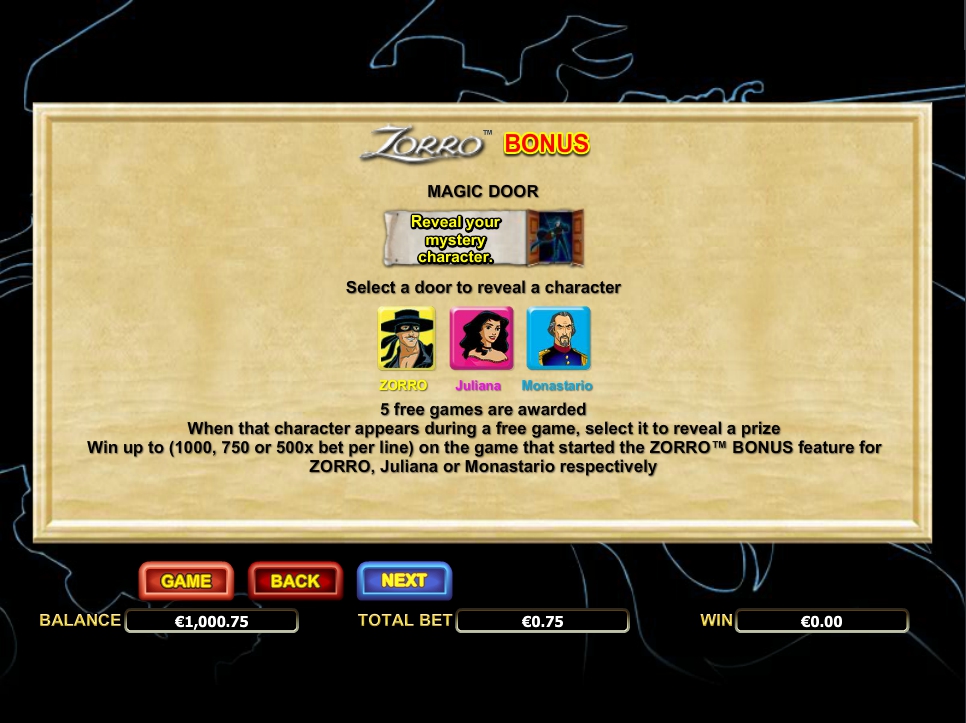 play zorro slot machine online free