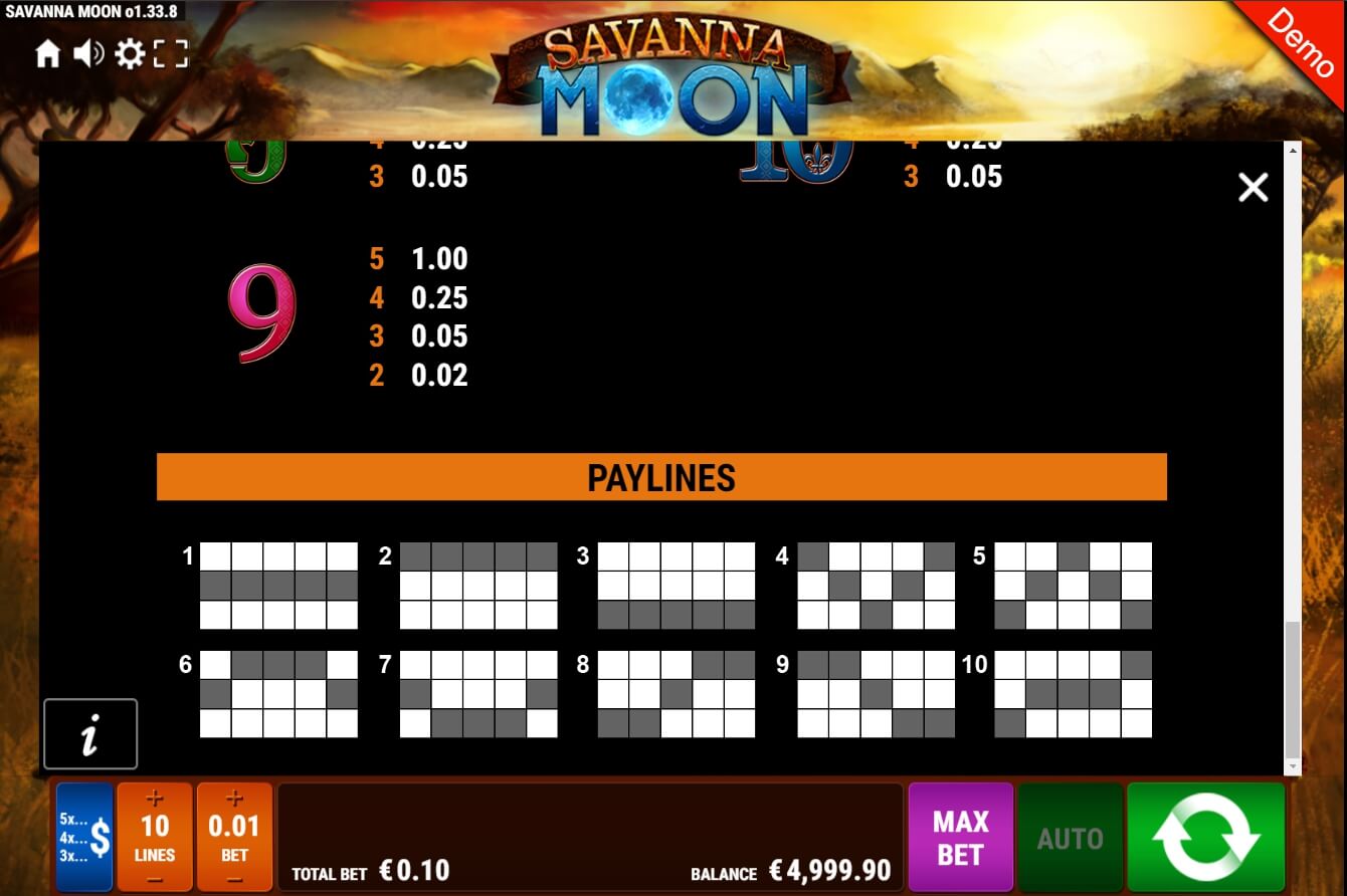 Savanna Moon Slot Machine