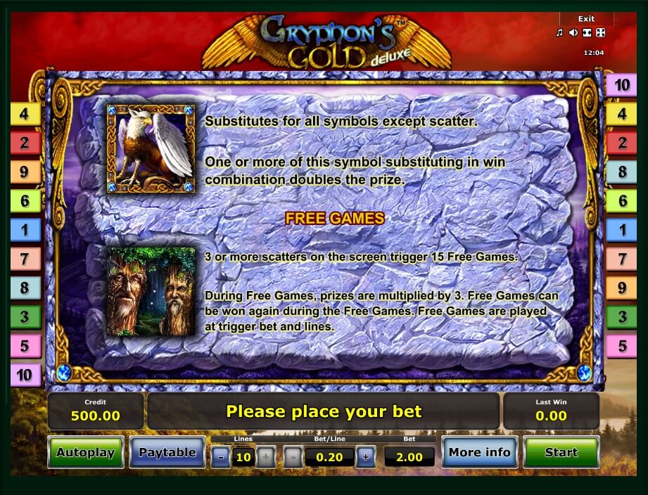 Gryphons Gold Deluxe Slot Machine