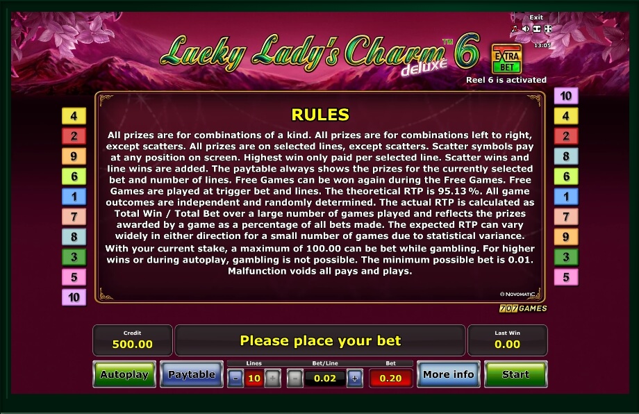 Lucky Lady Charm 6 Free Play