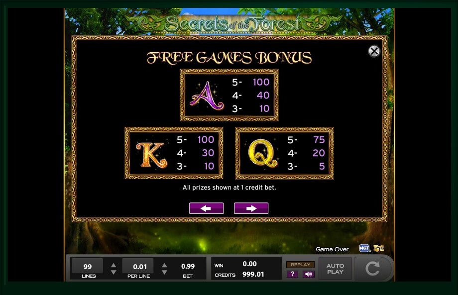 secrets of the forest slots