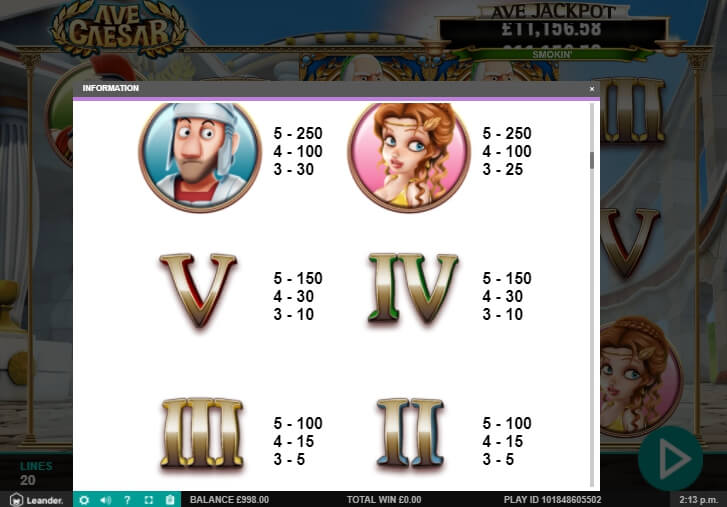 Ave Caesar Slot Machine